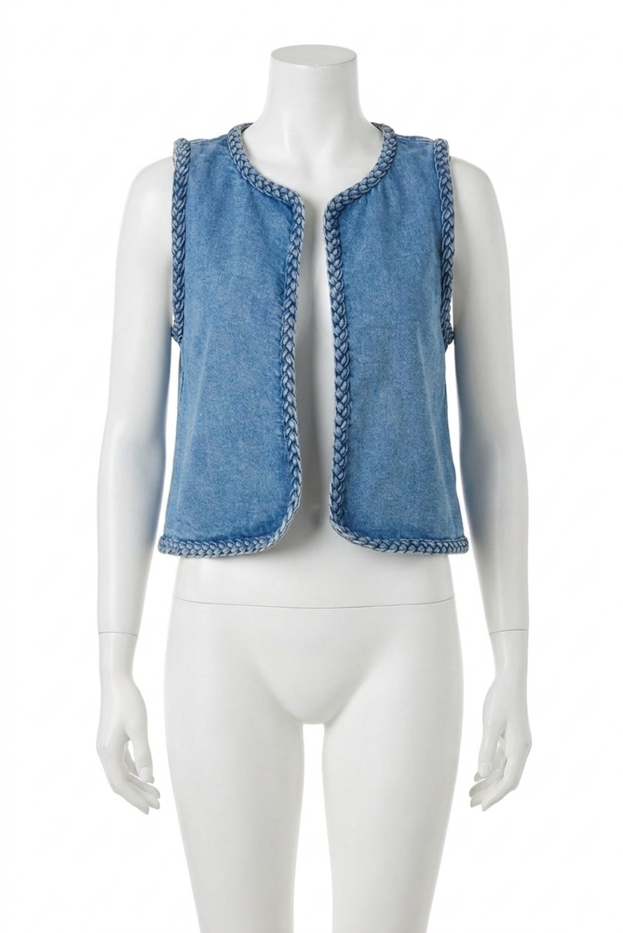 NEW DEAR JOHN DENIM wyatt denim vest in medium blue